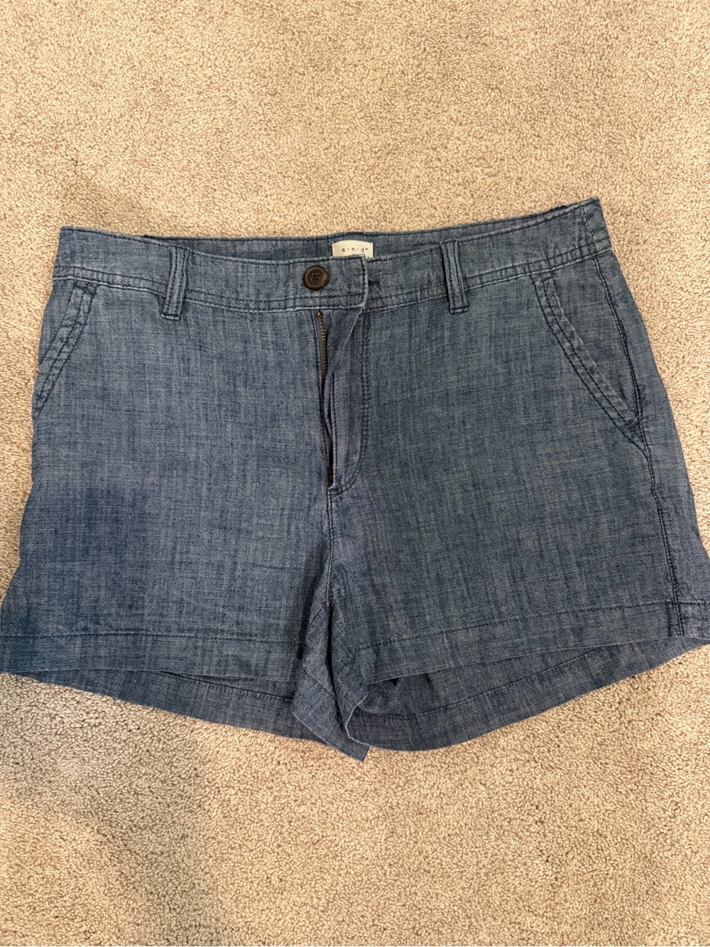 a new day Women's Denim-Look Chambray Shorts - Blue